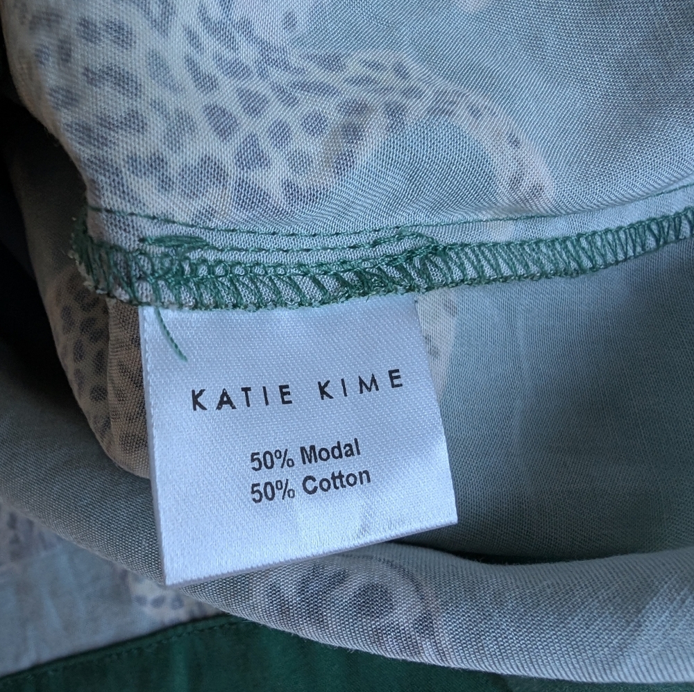 Katie Kime Green Cheetahs Print Pajama Pants Short Sleeve shirt Set, size S Soft - Picture 11 of 16